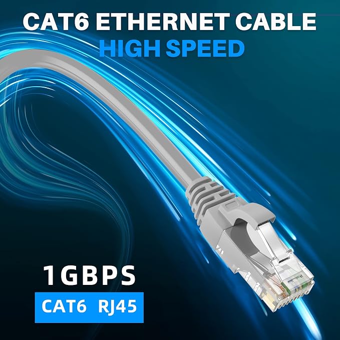 Adoreen Cat 6 Ethernet Cable 300 Ft-Gray, Outdoor & Indoor Snagless Long Round - Image 5