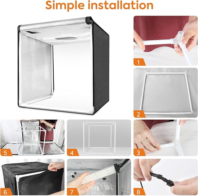 Bi-Color LED Photo Light Box 32x32 inch, Dimmable LEDs Product Photography - Image 6