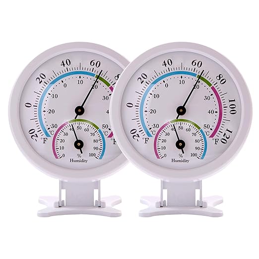 Mini Indoor Thermometer Hygrometer Analog 2 in 1 Temperature Humidity Monitor by LayscoPro