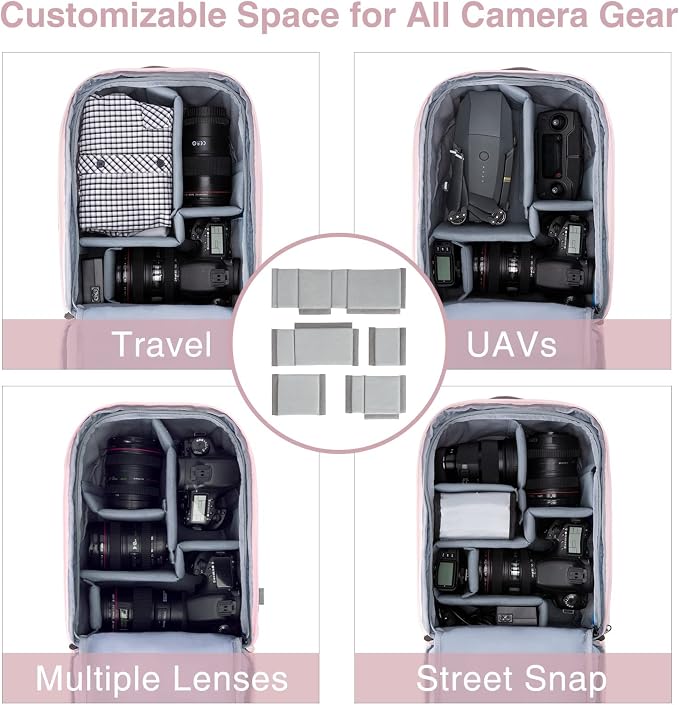 BAGSMART Camera Bag, Camera Backpack, DSLR SLR Camera Case Fits 13.3 Inch Laptop - Image 2