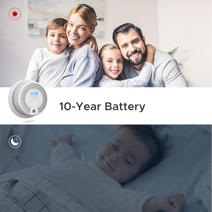 X-Sense 10-Year Battery Combination Smoke Carbon Monoxide Alarm Detector - Image 3