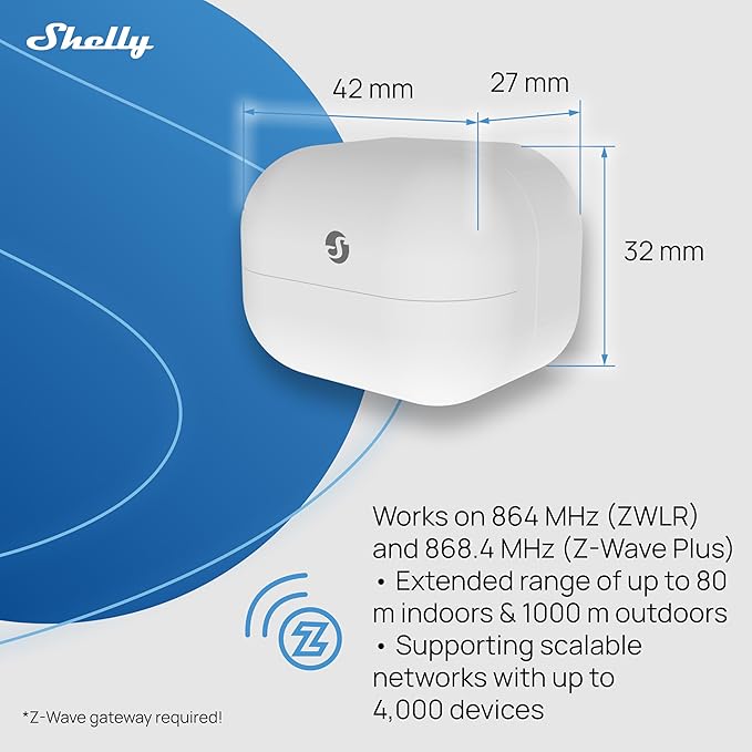 Shelly Wave Motion US LR, Z-Wave Long Range Motion & Lux Sensor, Compatible - Image 4