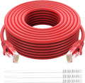 Adoreen Cat 6 Ethernet Cable 250 Ft-Red, Outdoor & Indoor Snagless Long Round by Adoreen