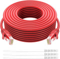 Adoreen Cat 6 Ethernet Cable 30 Ft-Red, Outdoor & Indoor Snagless Long Round by Adoreen
