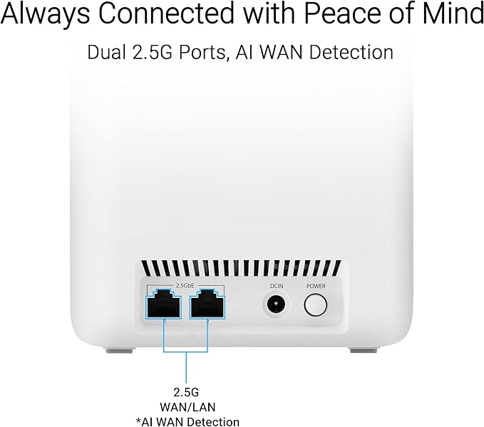 ASUS ZenWiFi BD4 Dual-Band WiFi 7 Mesh, 3600 Mbps, 4900 sq.ft., Dual 2.5G Ports - Image 6