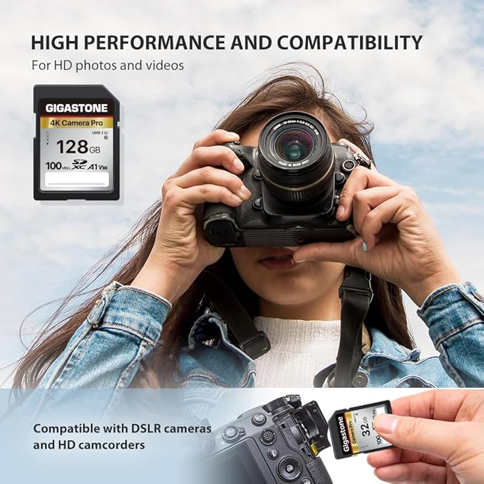 【5-Years Data Recovery】 GIGASTONE 128GB SD Card, 4K Camera Pro, UHS-I A1 V30 U3 - Image 4