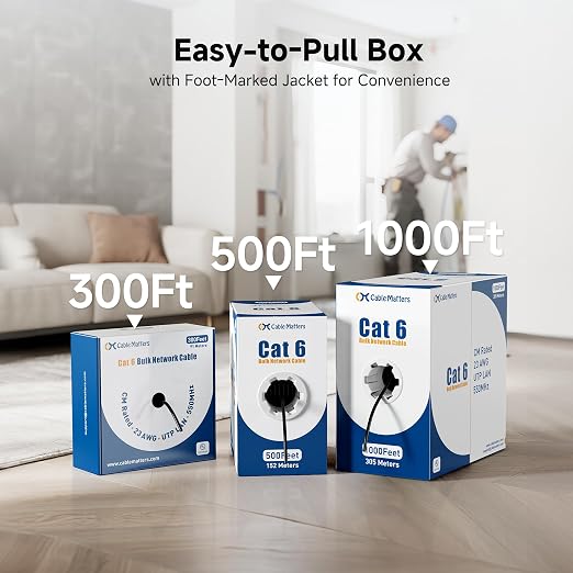 Cable Matters 10Gbps in-Wall Riser Rated 23AWG Bare Copper Cat6 Ethernet Cable - Image 7