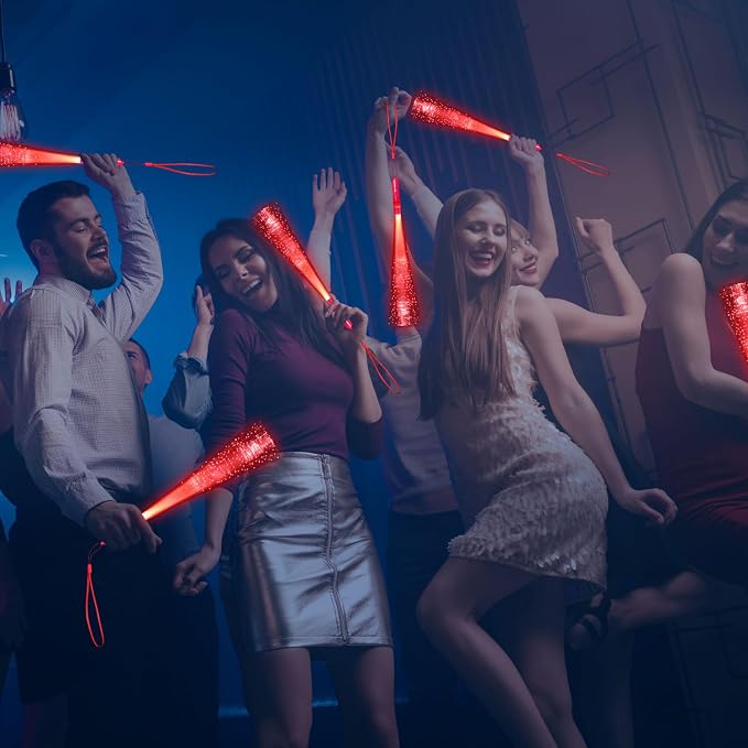 12 Pack Red Glow Fiber Optic Wands Bulk Light Up Wand Glow Sticks - Image 4