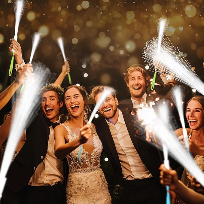 SHQDD 24 PCS White LED Fiber Optic Wands, Wedding & Party Supplies, Glow & - Image 3