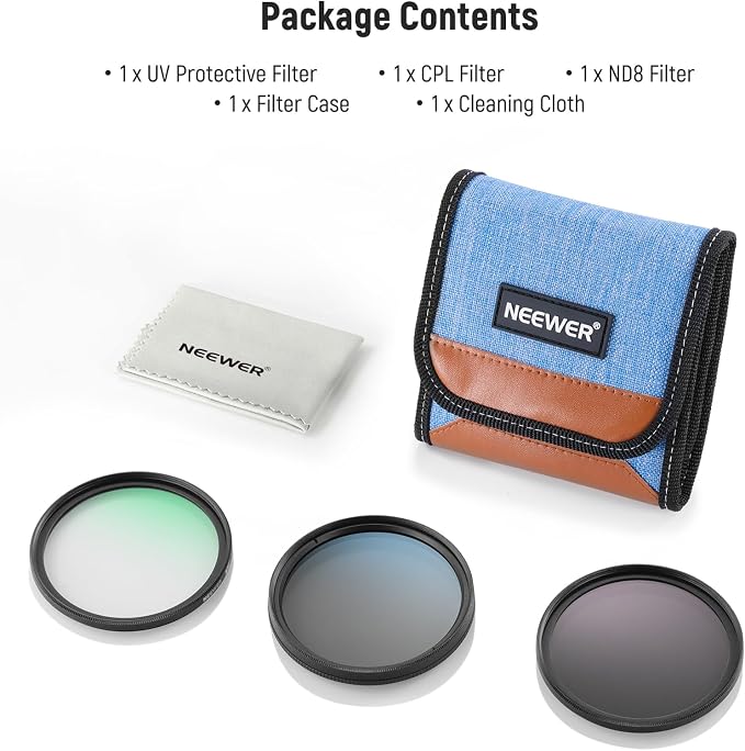NEEWER 77mm UV/CPL/ND Lens Filter Kit, UV Protection + Circular Polarizing + - Image 8