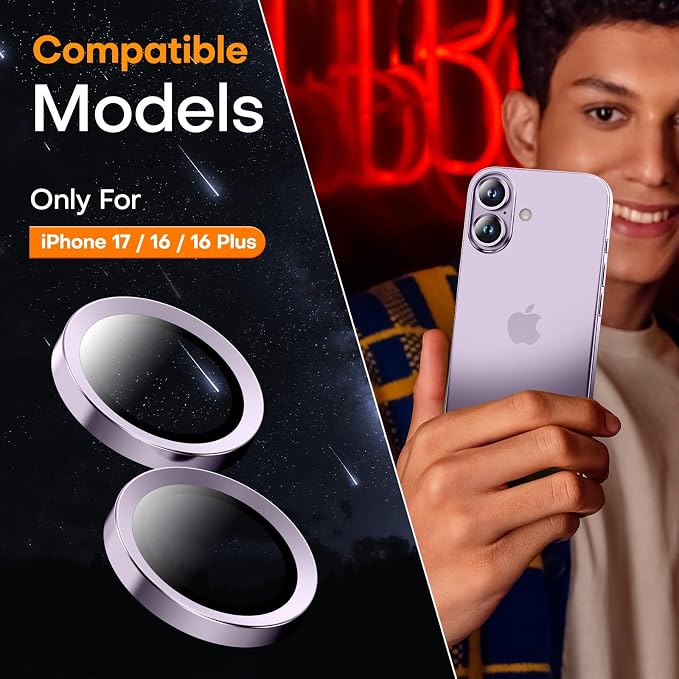 Camera Lens Protector for iPhone 17/iPhone 16/iPhone 16 Plus, Sapphire Glass - Image 7