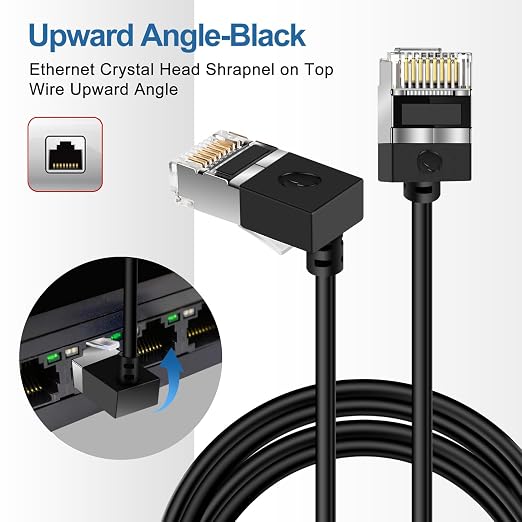 Flexible Cat 6 Ethernet Cable 270 °Upward Angle 30 Feet, Ultra Thin & Slim Rj45 - Image 5