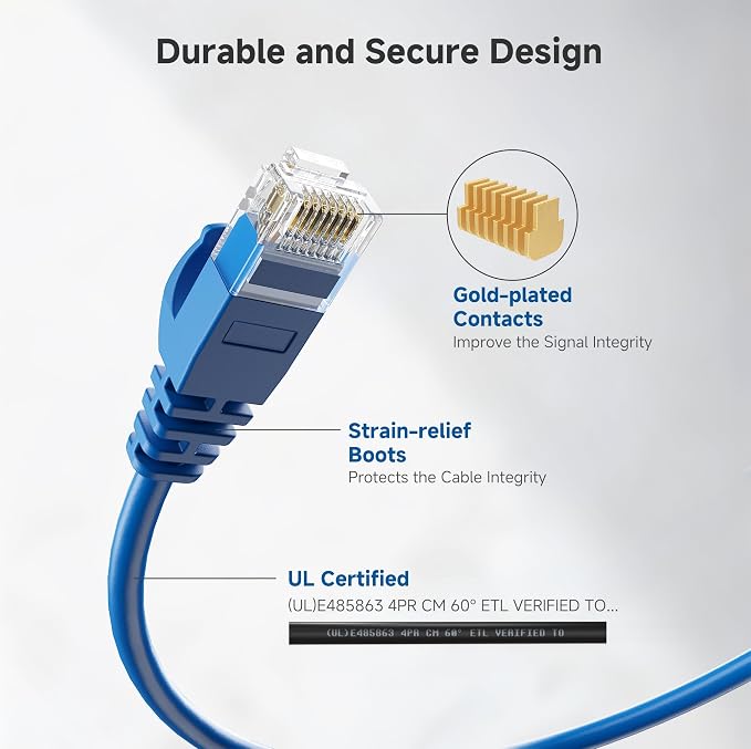 Cable Matters 10Gbps 5-Pack Snagless Cat 6 Ethernet Cable - 10ft - Image 5