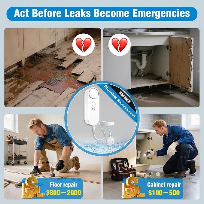 Daytech Water Sensor Alarm Leak Detector – 100dB Loud Alert, 6.5ft Detection - Image 3