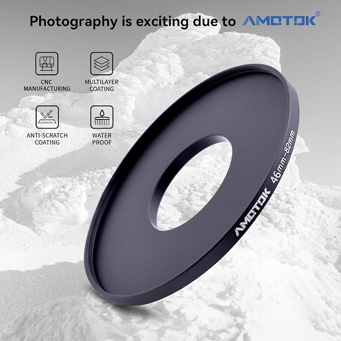 46mm Lens to 82mm Camera Lens Adapter, 46mm to 82mm Filter Step-Up Adapter Ring - Image 2