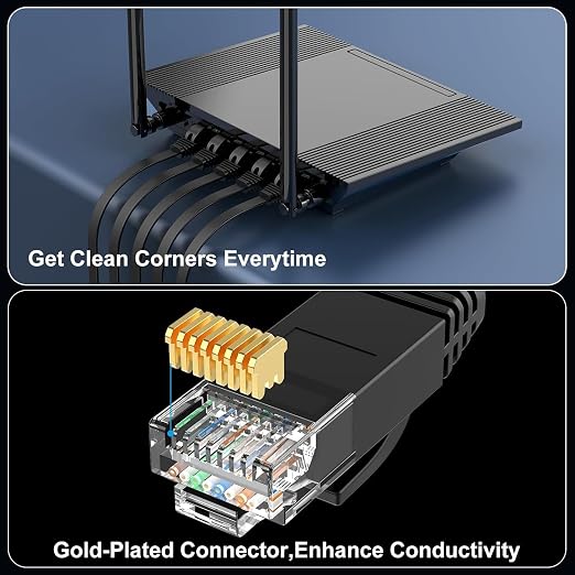 Cat 6 Ethernet Cable 3 ft Flat Internet Network Cables - Image 5