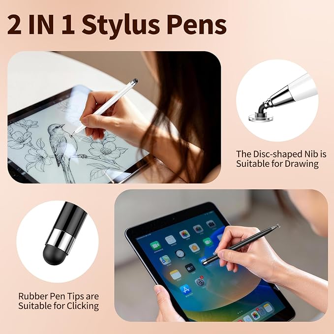 10PCS Stylus Pen for Touchscreen, Lightweight 2 in 1 Design | Stylus Pen for - Image 3