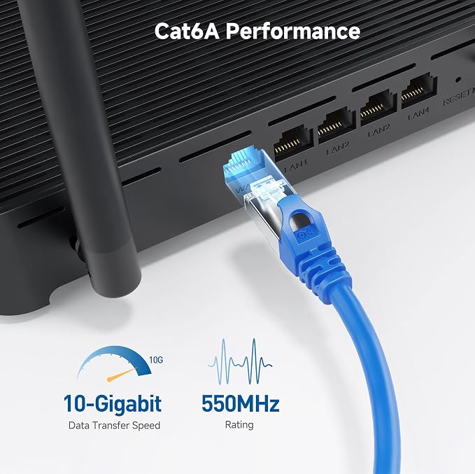 Cable Matters 10Gbps 5-Pack Snagless Shielded Cat 6A Ethernet Cable - 10ft - Image 3