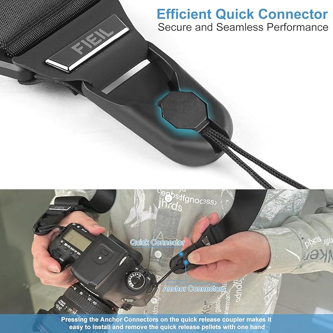 FIEIL Camera Strap with Quick Release Plate, Adjustable Camera Neck Strap - Image 4