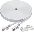 BUSOHE Cat6 Ethernet Cable 50 FT White, Cat-6 Flat RJ45 Computer Internet LAN by BUSOHE