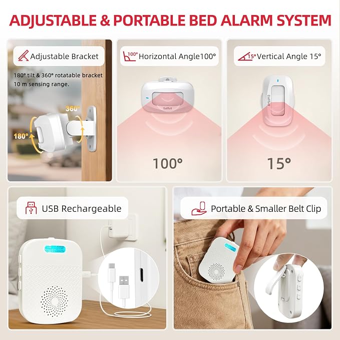 CallToU Bed Alarm for Elderly Adults Sensor Alarm and Fall Prevention for - Image 6