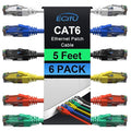 Cat6 Patch Cables 5 Feet, Cat 6 Ethernet Cable, 24AWG CCA Cord, UTP Network by ECJTU-US