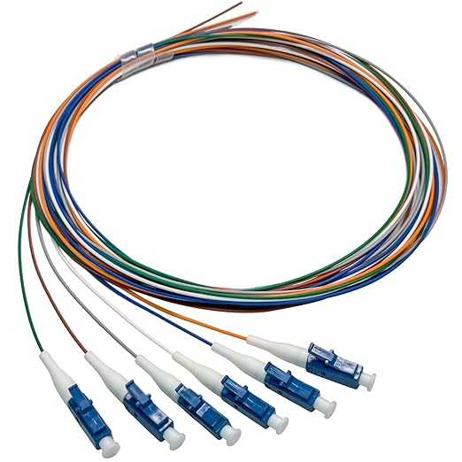6 Strand Singlemode 9/125 LC-UPC Fiber Pigtail, Fiber Optic Pigtail, 1.5 Meters by Bangun