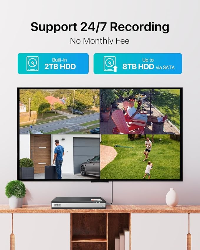 ZOSI 16CH H.265+ 1080P Home Security Camera System - Image 5