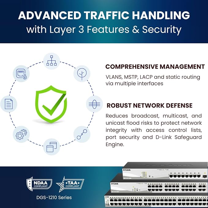 D-Link 52-Port Gigabit Smart Managed PoE+ Switch | 48 PoE+ Ports + 4 Combo SFP - Image 6