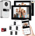 2 Wired Video Doorbell video Intercom System 1-Camera and 2-Monitor, 7 Inch by Fromthebrand