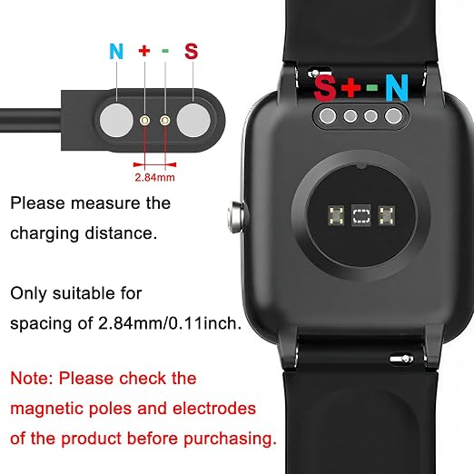 Vancle 2 Pack VeryFit Smartwatch Charger Cable, Magnetic USB Charging Cable - Image 3