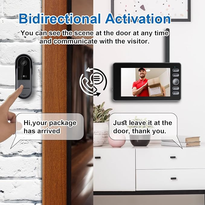 TKMARS Doorbell Camera No Subscription Wireless Video Doorbell, Two-Way Intercom - Image 2