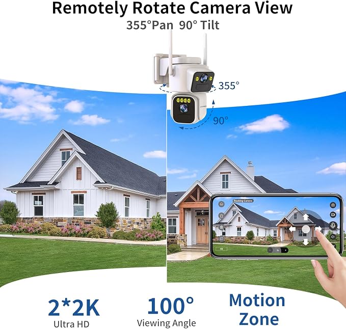 Luovisee Solar Security Cameras Outdoor Wireless, 2.4G/5G WiFi Cameras - Image 7