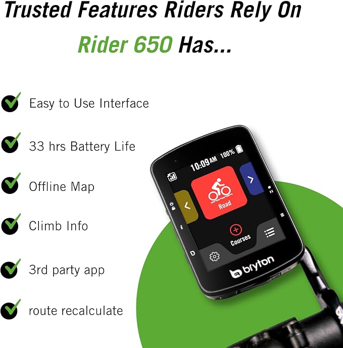 Bryton Rider 650 2.8 Inch Color LCD Touchscreen GPS Bike/Cycling Computer - Image 6
