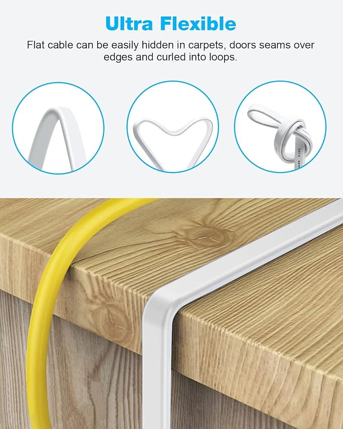 DDMALL CAT 8 Ethernet Cable 1.5ft, High Speed 40Gbps 2000MHz Flat CAT8 Patch - Image 5