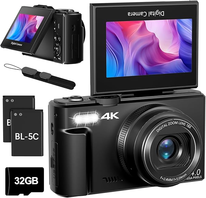 4K Digital Camera for Photography, 4K 64MP Vlogging Camera for YouTube by MAENLANS