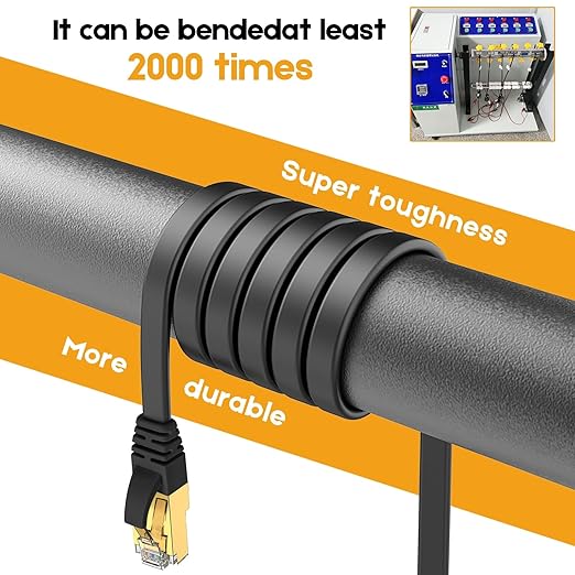 Ercielook CAT8 Ethernet Cable 50 ft High Speed, Shielded Flat Internet Cable - Image 6