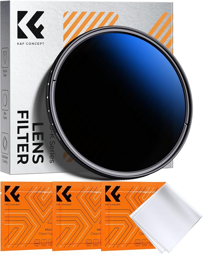K&F CONCEPT 58mm Variable ND Lens Filter ND2-ND400 18 Multi-Layer Coatings by KFCONCEPT