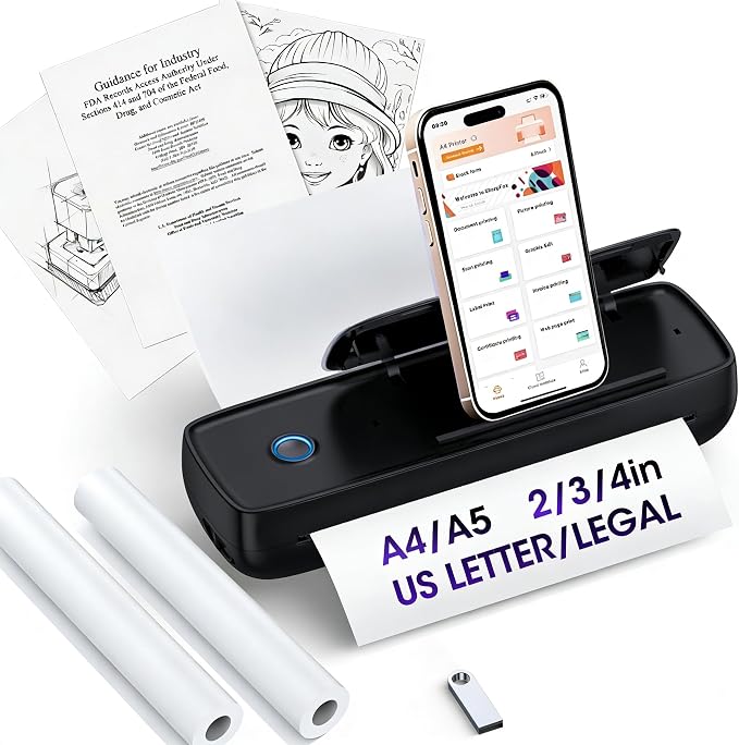 Inkless Portable Printer Wireless by Alinayee-AlwaysByYourSide