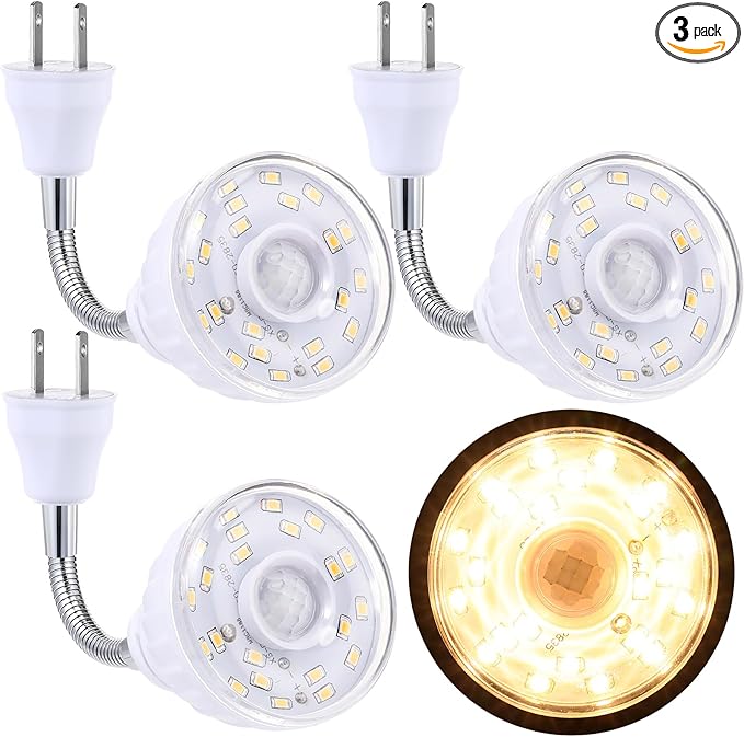 Yahenda 3 Pack Motion Activated LED Night Light Plug in Smart Dusk Dawn Sensor by Yahenda