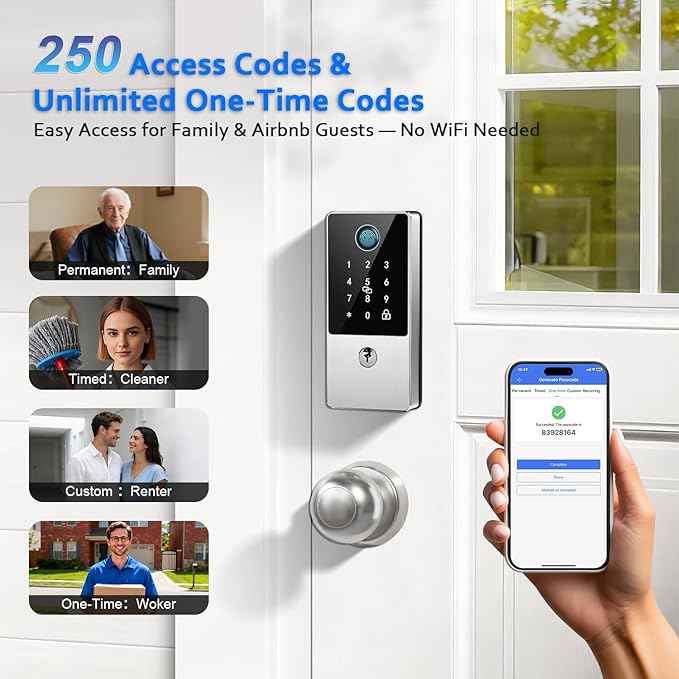 Smart Door Lock Deadbolt, Keyless Entry Door Lock - Image 4