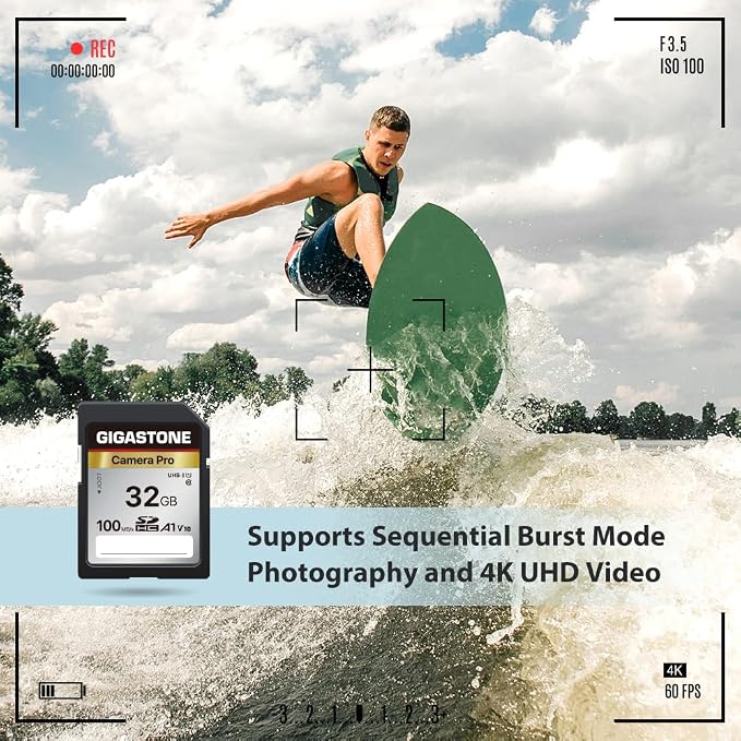 【5-Years Data Recovery】 GIGASTONE 32GB SD Card, Camera Pro, UHS-I A1 V10 SDHC - Image 5