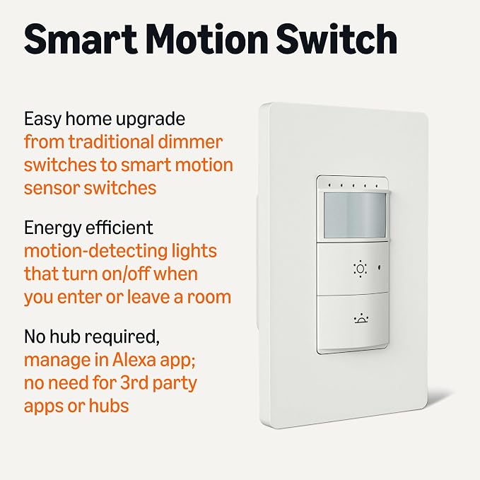 Amazon Basics Smart Motion Sensor Dimmer Switch, Works - Image 2