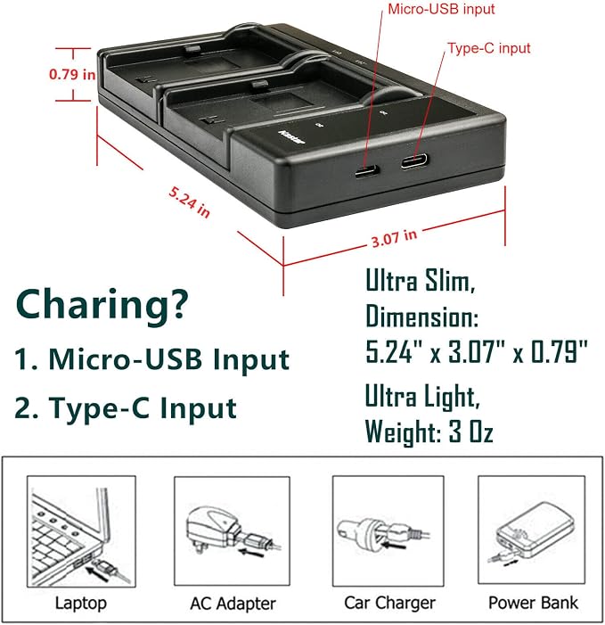 Kastar 4-Pack LB-070 Battery and LTD2 USB Charger Replacement - Image 4