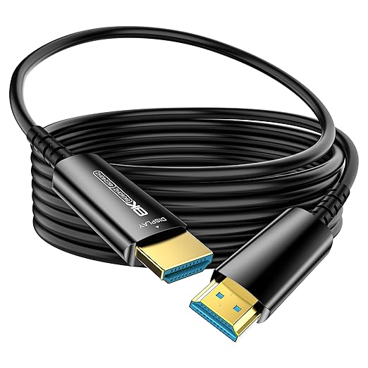 Fiber Optic HDMI Cable 30 FT, 8K Slim HDMI 2.1 Cable, 48Gbps Ultra High Speed by DGHUMEN