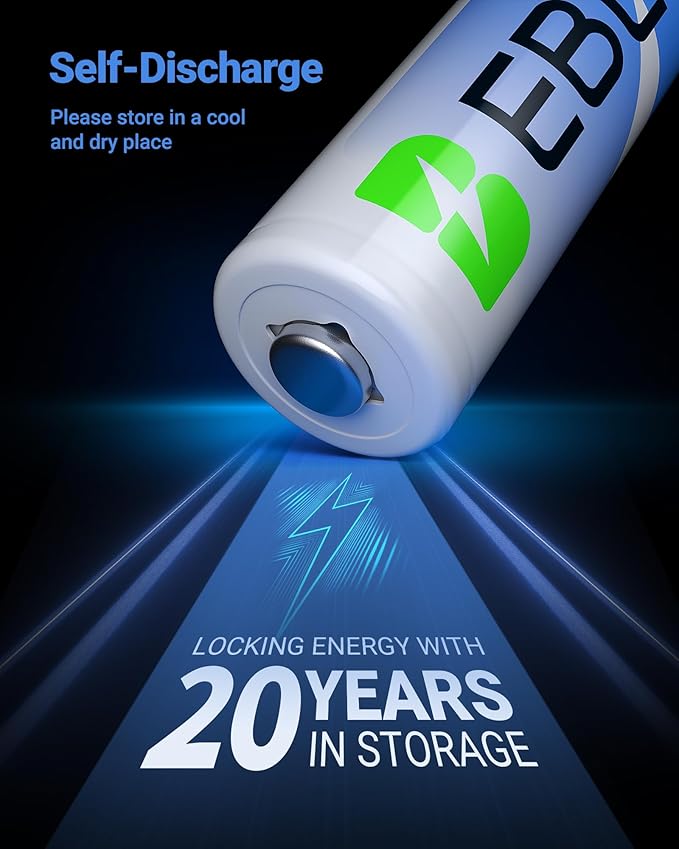 EBL AA Lithium Batteries 24 Pack, 3000mAh 1.5V Double A Battery, Long-Lasting - Image 4
