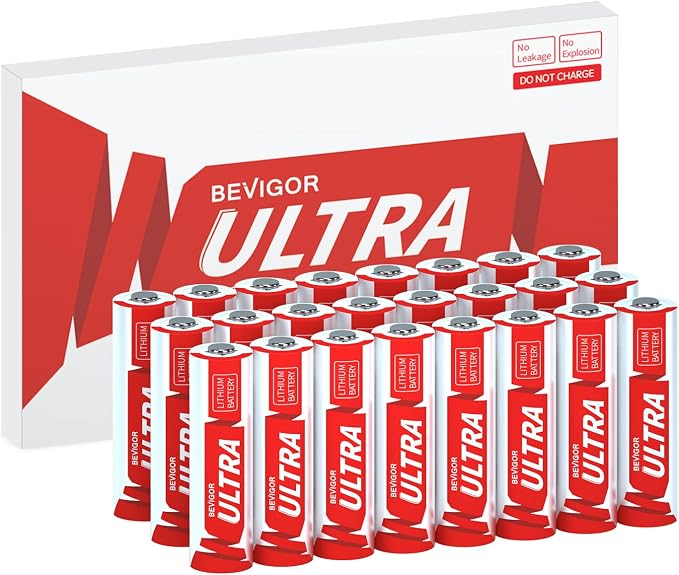 BEVIGOR Lithium Batteries AA 24 Pack, Upgraded High-Capacity, 1.5V Ultra by BEVIGOR