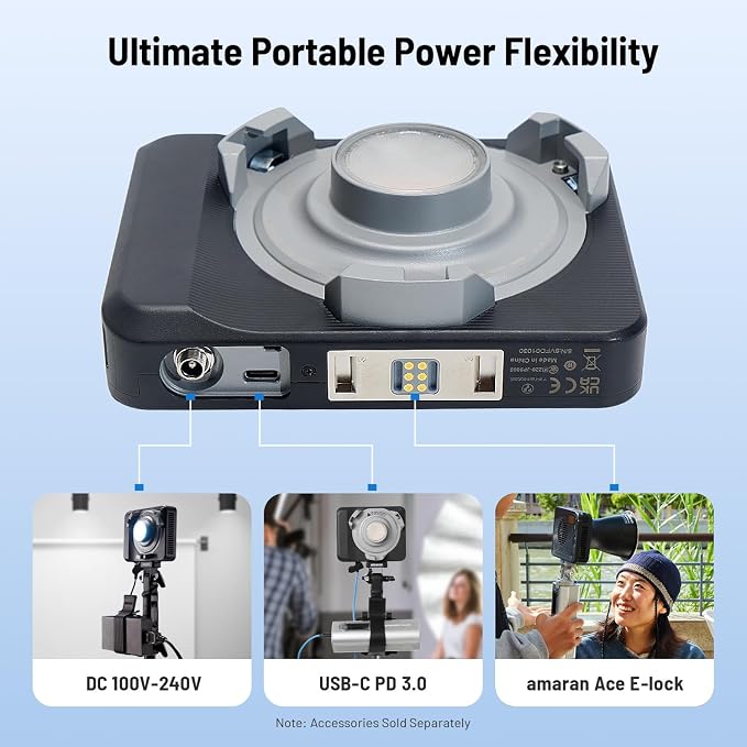 amaran Ray 60c RGB Video Light, 60W Portable Studio Light CCT 1, 3910Lux/1m - Image 5