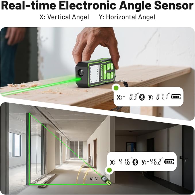 Huepar Professional Bluetooth Laser Measuring Tool S60-G-BT, 200ft | APP Control - Image 9