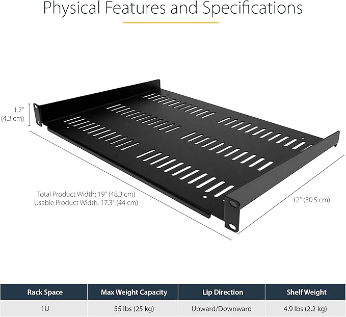 StarTech.com 1U Server Rack Shelf - Image 3